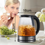 1.8L Glass Electric Kettle 1500W, Fast Boil Water Kettle with LED Light, Auto Shut-Off & Boil-Dry Protection by Winning Star