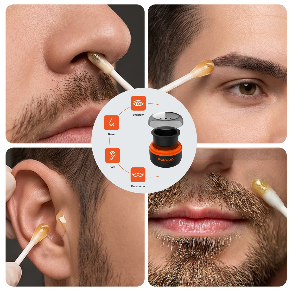 مجموعة إزالة الشعر بالشمع للنساء والرجال - سخان مزدوج، 50 غرام من حبيبات الشمع، سريع الذوبان من Porodo