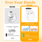 Wearable Electric Breast Pump with 3 Modes & 15 Speeds by MOMWELL | Breast pump | SASKA Trading