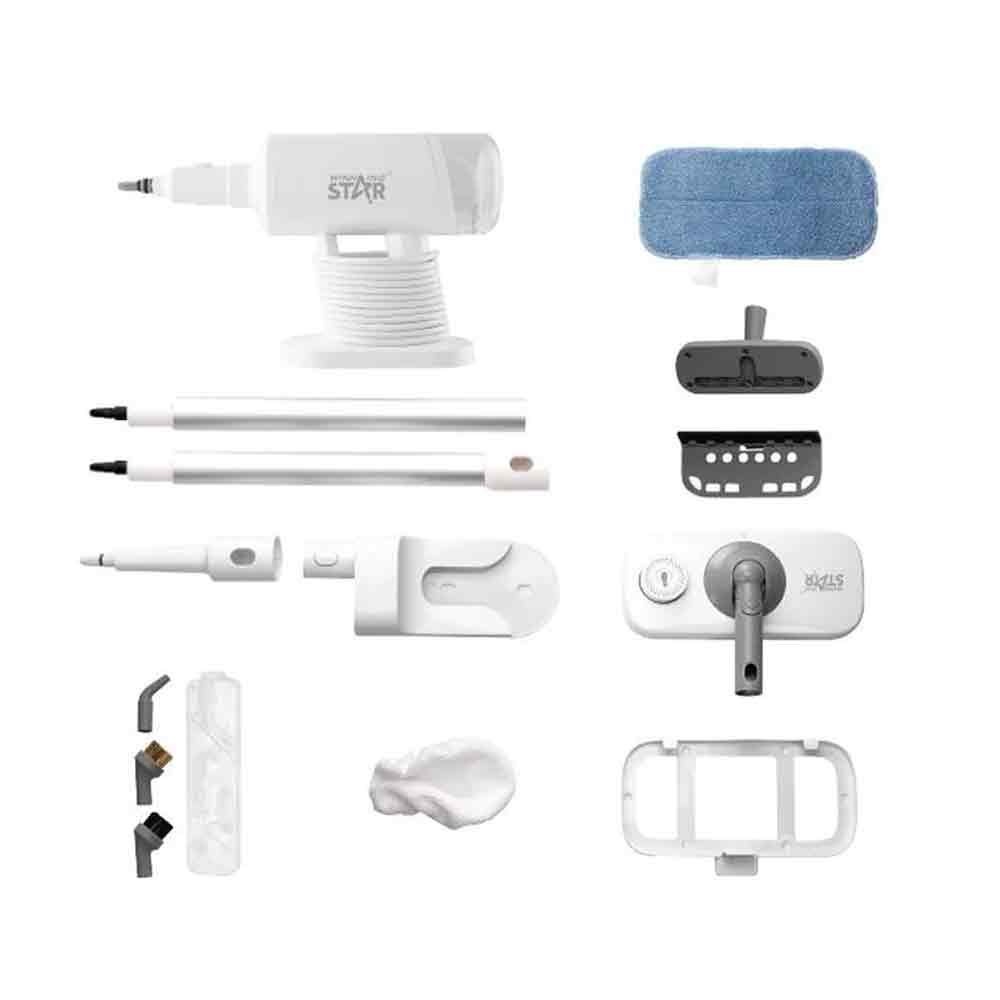 5-in-1 Upright Steam Cleaner 1500W with 400ml Water Tank, 13 Accessories, Fast Heat-Up & Foldable Design by Winning Star