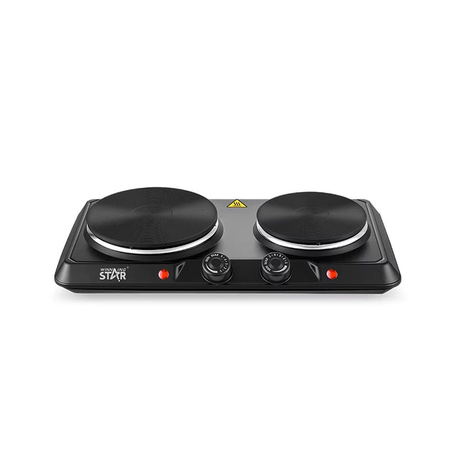 Double Electric Hot Plate 2500W (1500W + 1000W) ST-8201 by Winning Star, Dual Burner Portable Electric Cooker with Adjustable Temperature Control , SASKA UAE, SASKA