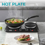 Double Electric Hot Plate 2500W (1500W + 1000W), Dual Burner Portable Electric Cooker with Adjustable Temperature Control by Winning Star