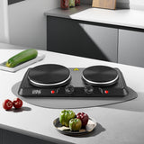 Double Electric Hot Plate 2500W (1500W + 1000W), Dual Burner Portable Electric Cooker with Adjustable Temperature Control by Winning Star