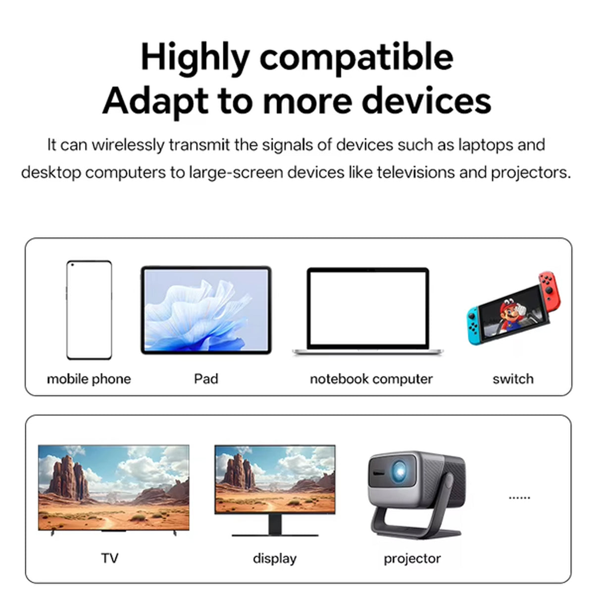 طقم مرسل ومستقبل لاسلكي HD بدقة 1080P ومعدل 60Hz – نظام عرض ومشاركة شاشة HDMI لاسلكي يعمل بالتوصيل المباشر بمدى يصل إلى 50 متر