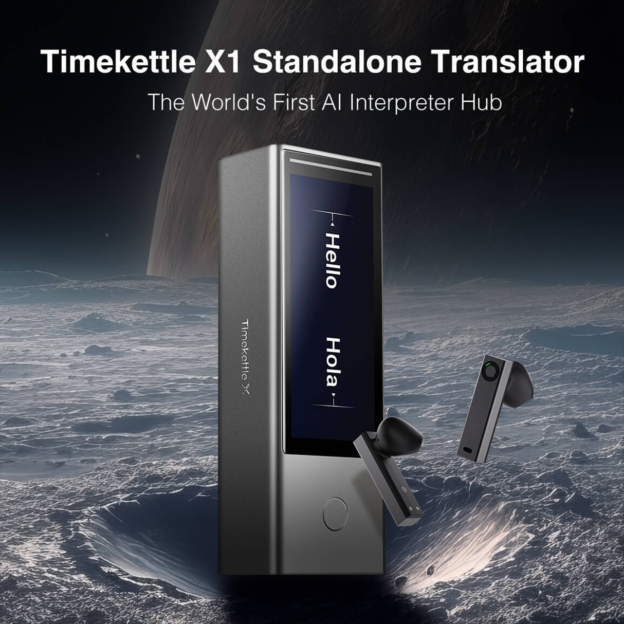 X1 AI Interpreter Hub – Multilingual Real-Time Translation Device with Standalone Operation & Earbuds by Timekettle