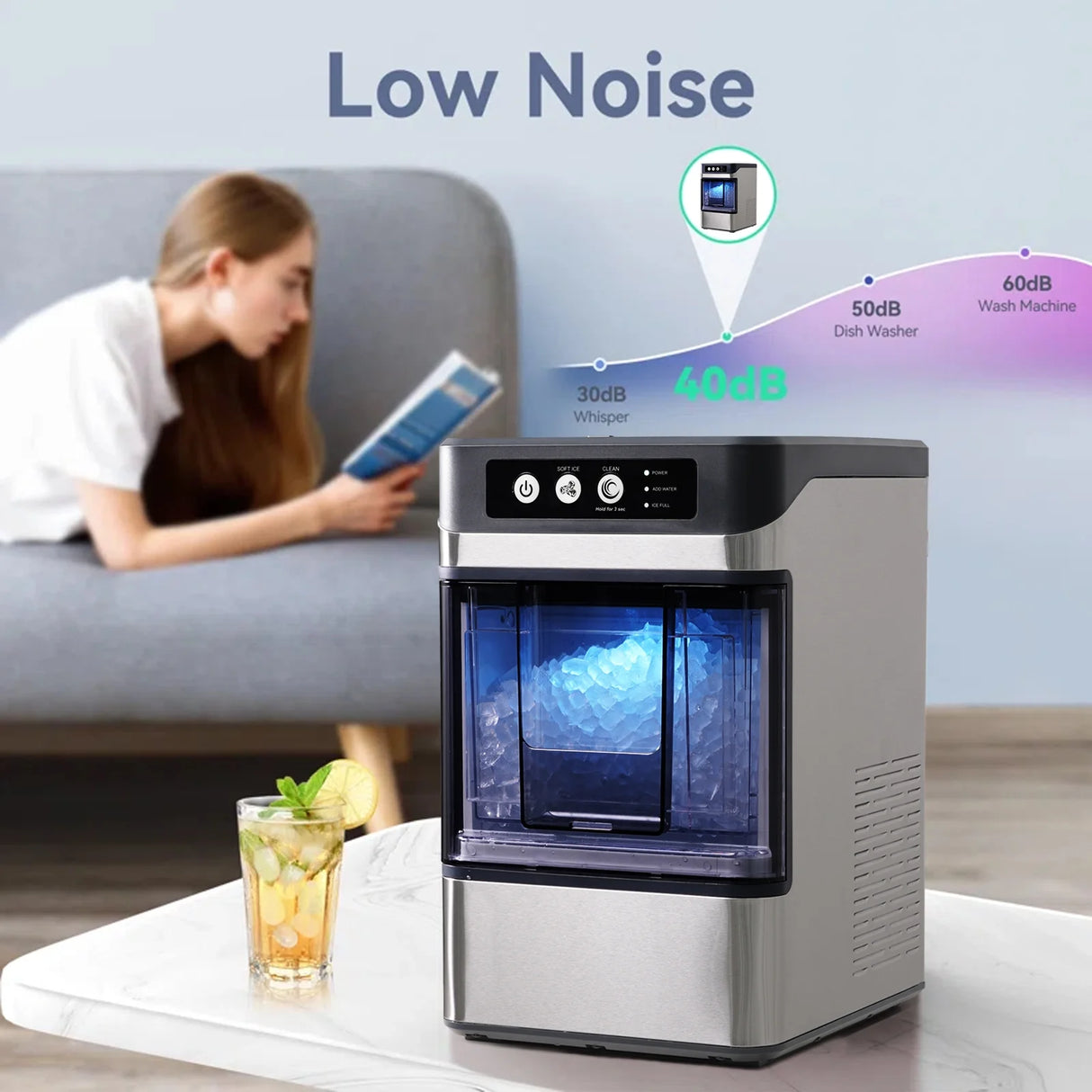 Automatic Countertop Ice Maker – Fast & Hygienic | Ice Maker Machine | SASKA Trading Dubai UAE