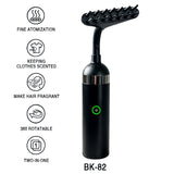 BK-82 Portable Electric Bakhoor & Oud Incense Burner, Cloths Head & Hair Comb 2-in-1 Rechargeable USB-C Mabkhara with 360° Rotatable Attachment, Ceramic Heating, Cordless Design