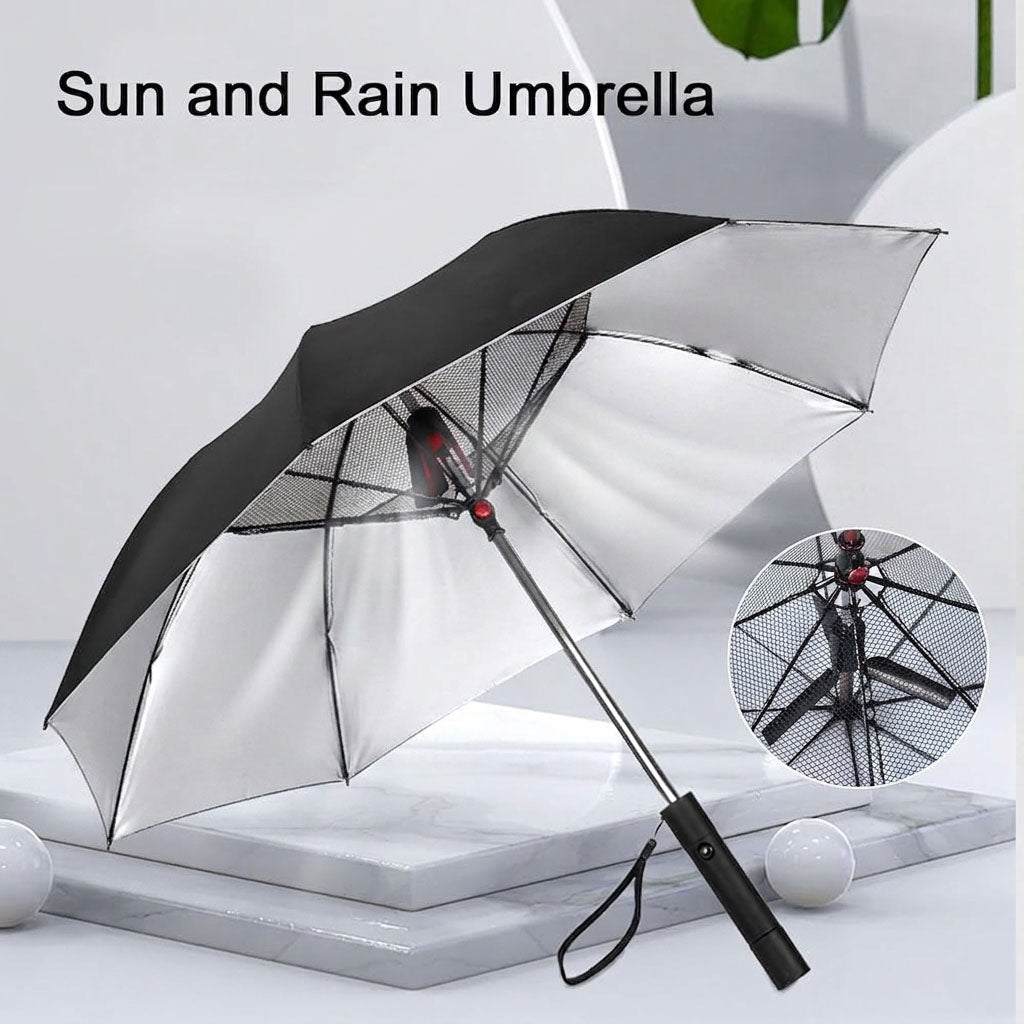 3-in-1 Cooling Sun Umbrella with Built-in Fan & Mist Sprayer