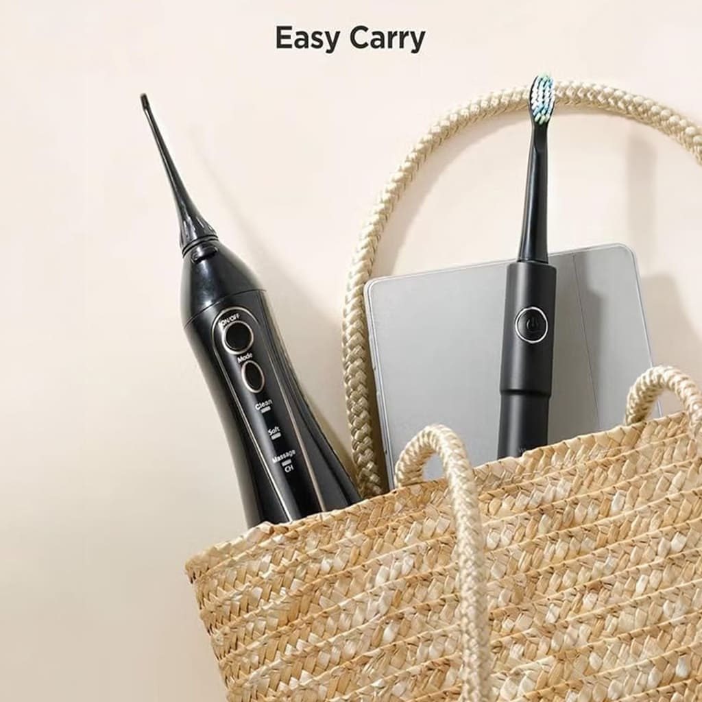 2-in-1 Sonic Electric Toothbrush and Cordless Water Flosser Combo, Bitvae E11 + F5020E electric toothbrush with 5 Brushing Modes and water flosser with 3 Flossing Mode
