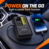 4-in-1 Portable Mini Car Jump Starter with Air Compressor, Emergency Powerbank and Flashlight BF-J06 by Blue fire