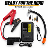 4-in-1 Portable Mini Car Jump Starter with Air Compressor, Emergency Powerbank and Flashlight BF-J06 by Blue fire