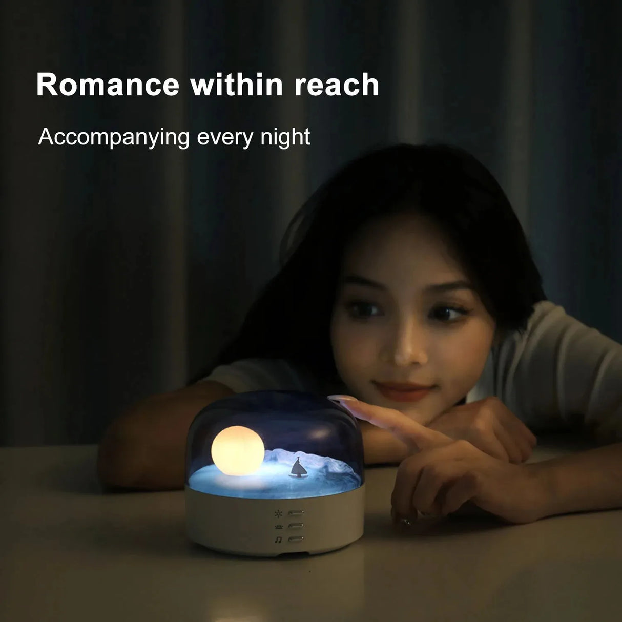 Moon Landscape Lamp with Bluetooth Speaker