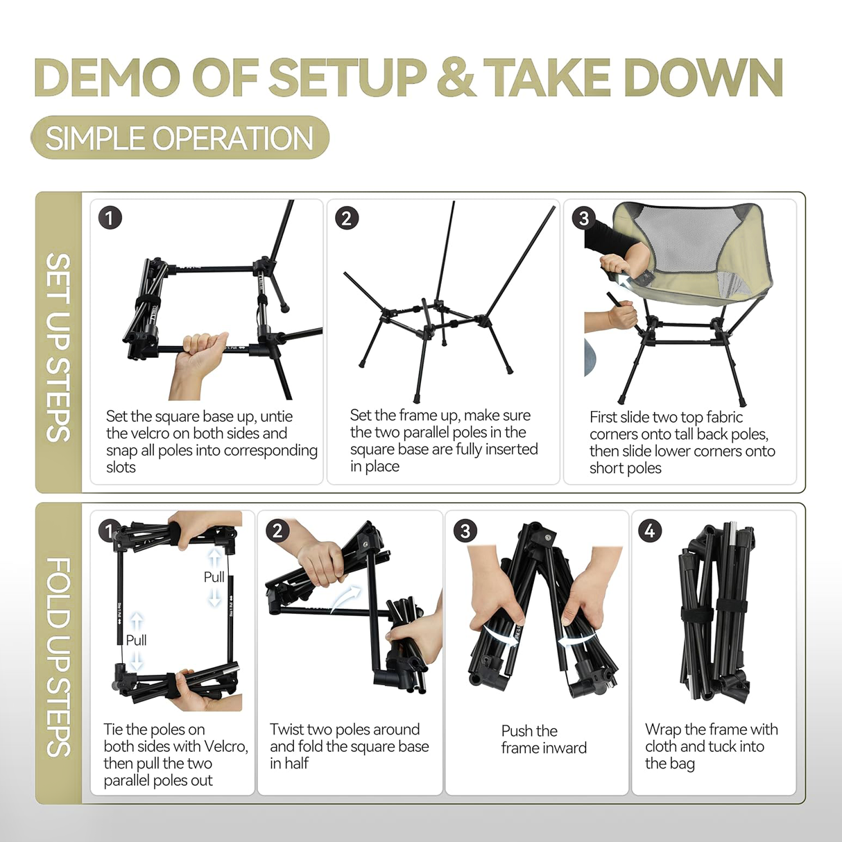 Ultralight Foldable Outdoor Chair – Design for Camping, Beach, Hiking, Wilderness & Fishing Adventures