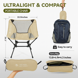 Ultralight Foldable Outdoor Chair – Design for Camping, Beach, Hiking, Wilderness & Fishing Adventures