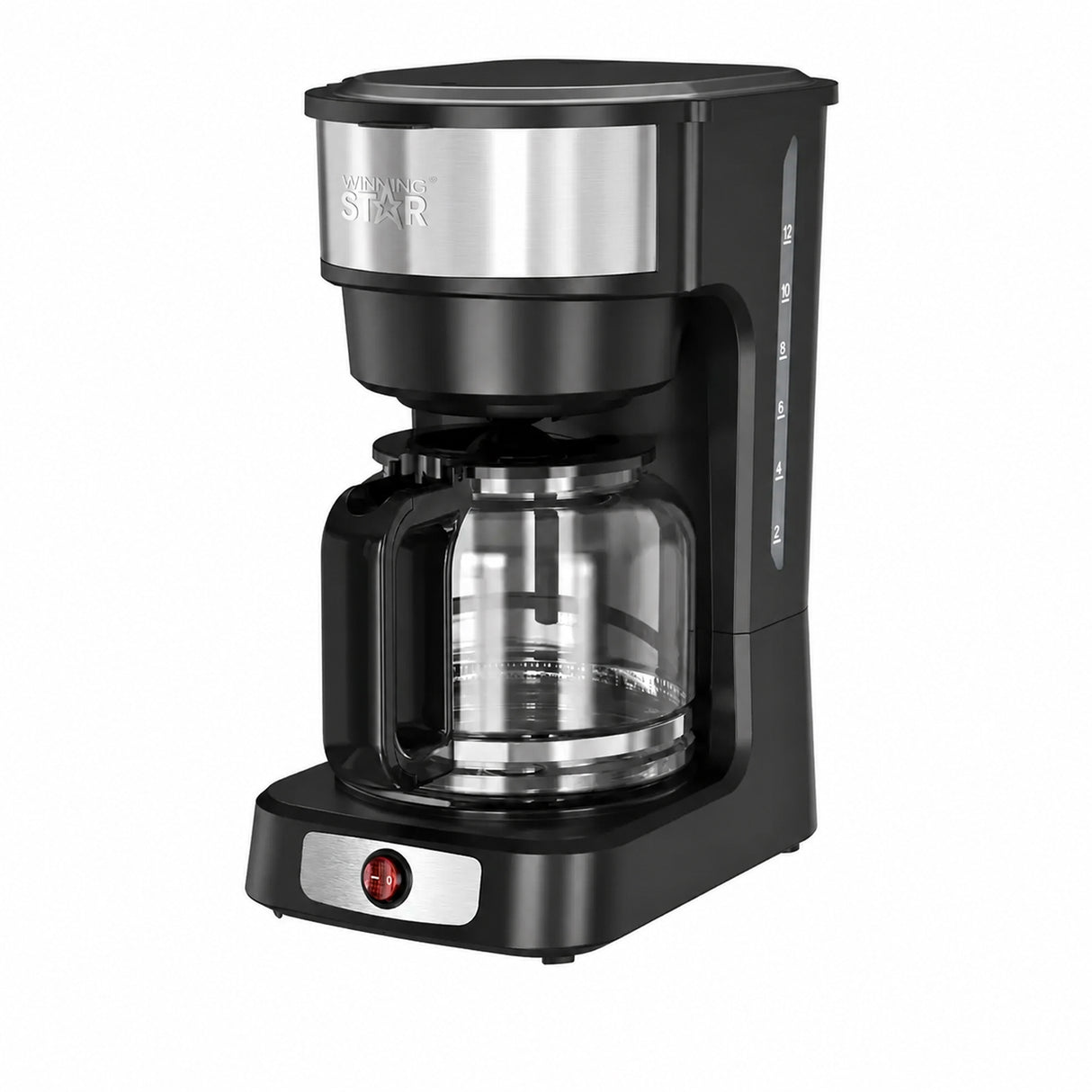 Drip Coffee Machine 950W with 1.5L Glass Carafe, Keep Warm and Anti-Drip Function by Winning Star