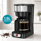 Drip Coffee Machine 950W with 1.5L Glass Carafe, Keep Warm and Anti-Drip Function by Winning Star