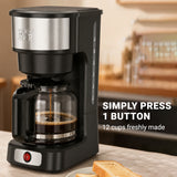 Drip Coffee Machine 950W with 1.5L Glass Carafe, Keep Warm and Anti-Drip Function by Winning Star