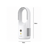 Intelligent Bladeless Fan, Portable Personal Desk Fan with 6-Speed 1800mAh Battery by Denx