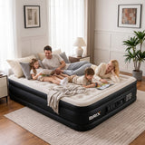Raised Inflatable Air Mattress with Lithium Battery Pump, Removable Camping Light, Soft Flocked Top, Portable Guest Bed for Home, Travel and Outdoor Use by Brix