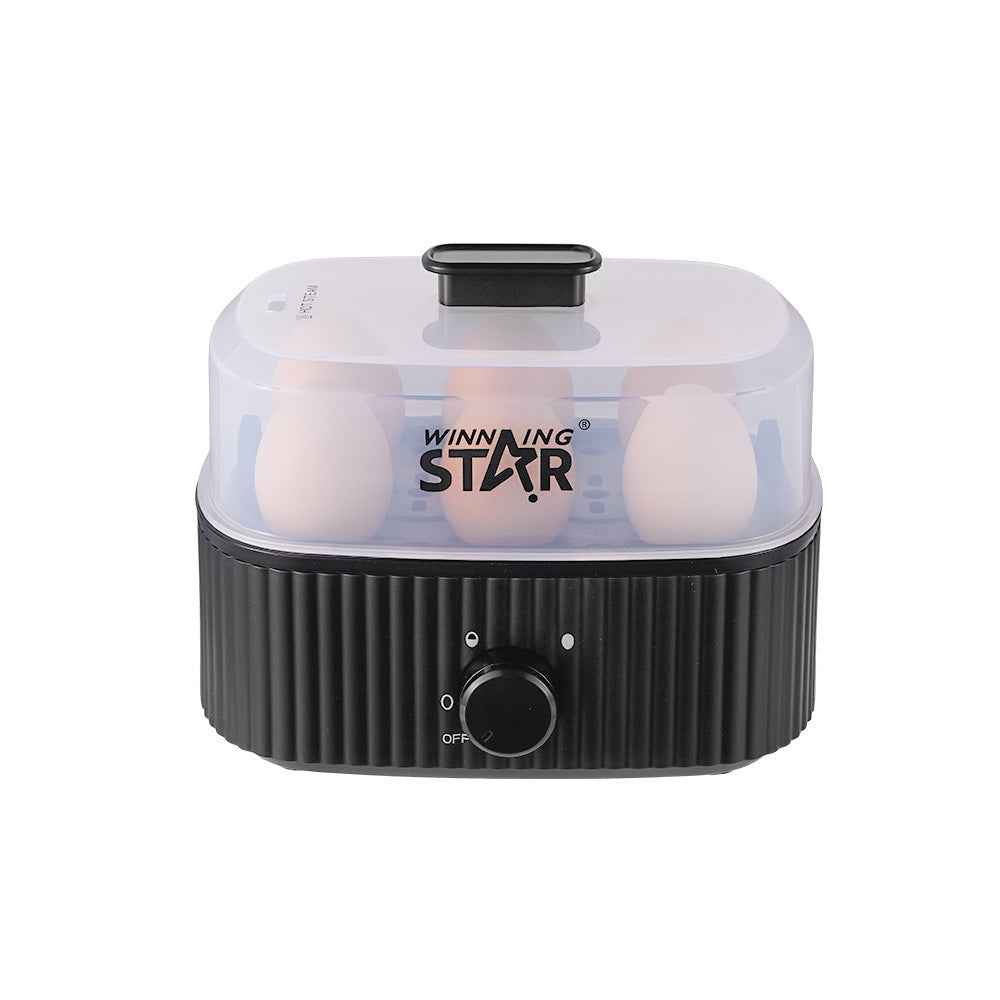 Electric Egg Cooker 6 Egg Capacity ST-6907 by Winning Star, 300W Rapid Egg Boiler with 3-Level Timer, Auto Shut-Off & Dry-Burn Protection - SASKA - saska.ae
