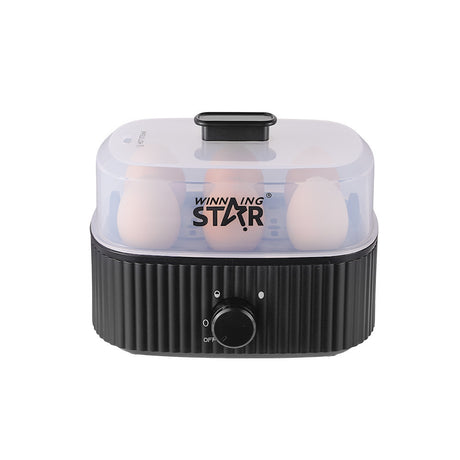 Electric Egg Cooker 6 Egg Capacity ST-6907 by Winning Star, 300W Rapid Egg Boiler with 3-Level Timer, Auto Shut-Off & Dry-Burn Protection - SASKA - saska.ae