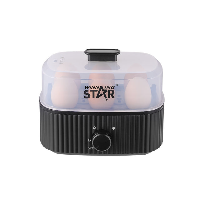 Electric Egg Cooker 6 Egg Capacity ST-6907 by Winning Star, 300W Rapid Egg Boiler with 3-Level Timer, Auto Shut-Off & Dry-Burn Protection - SASKA - saska.ae