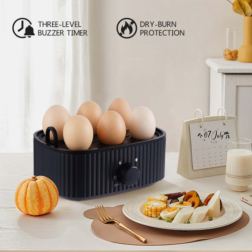 Electric Egg Cooker 6 Egg Capacity, 300W Rapid Egg Boiler with 3-Level Timer, Auto Shut-Off & Dry-Burn Protection by Winning Star