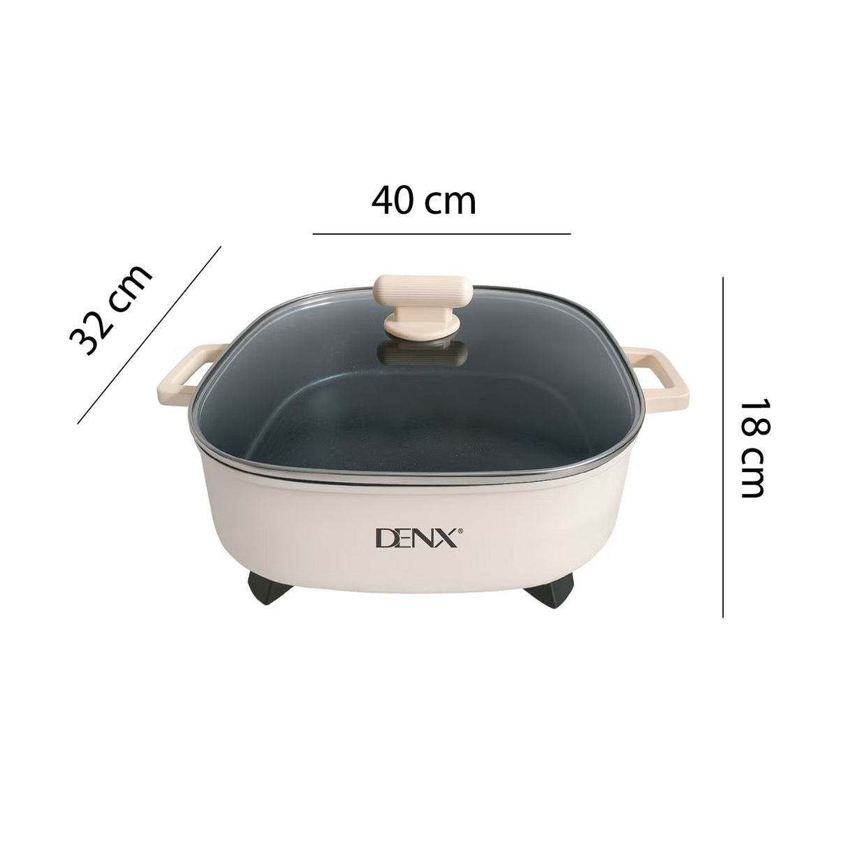Multifunction Electric Pot 6L, Fast Heating Electric Cooking Pan by Denx