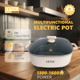 Multifunction Electric Pot 6L, Fast Heating Electric Cooking Pan by Denx