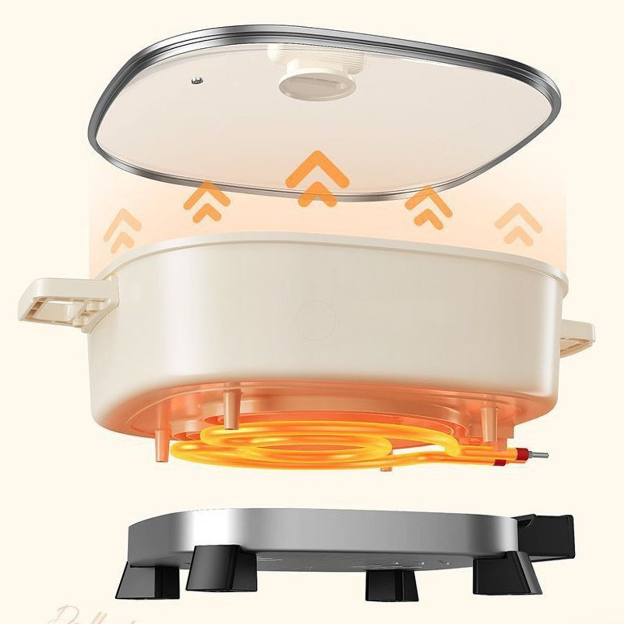 Multifunction Electric Pot 6L, Fast Heating Electric Cooking Pan by Denx