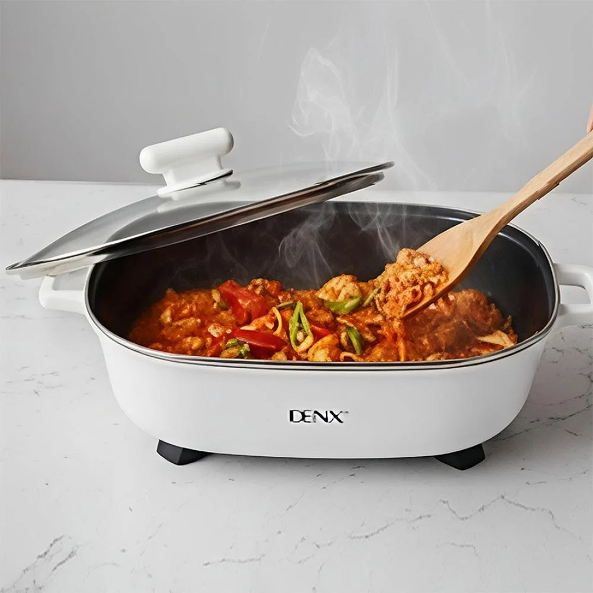 Multifunction Electric Pot 6L, Fast Heating Electric Cooking Pan by Denx