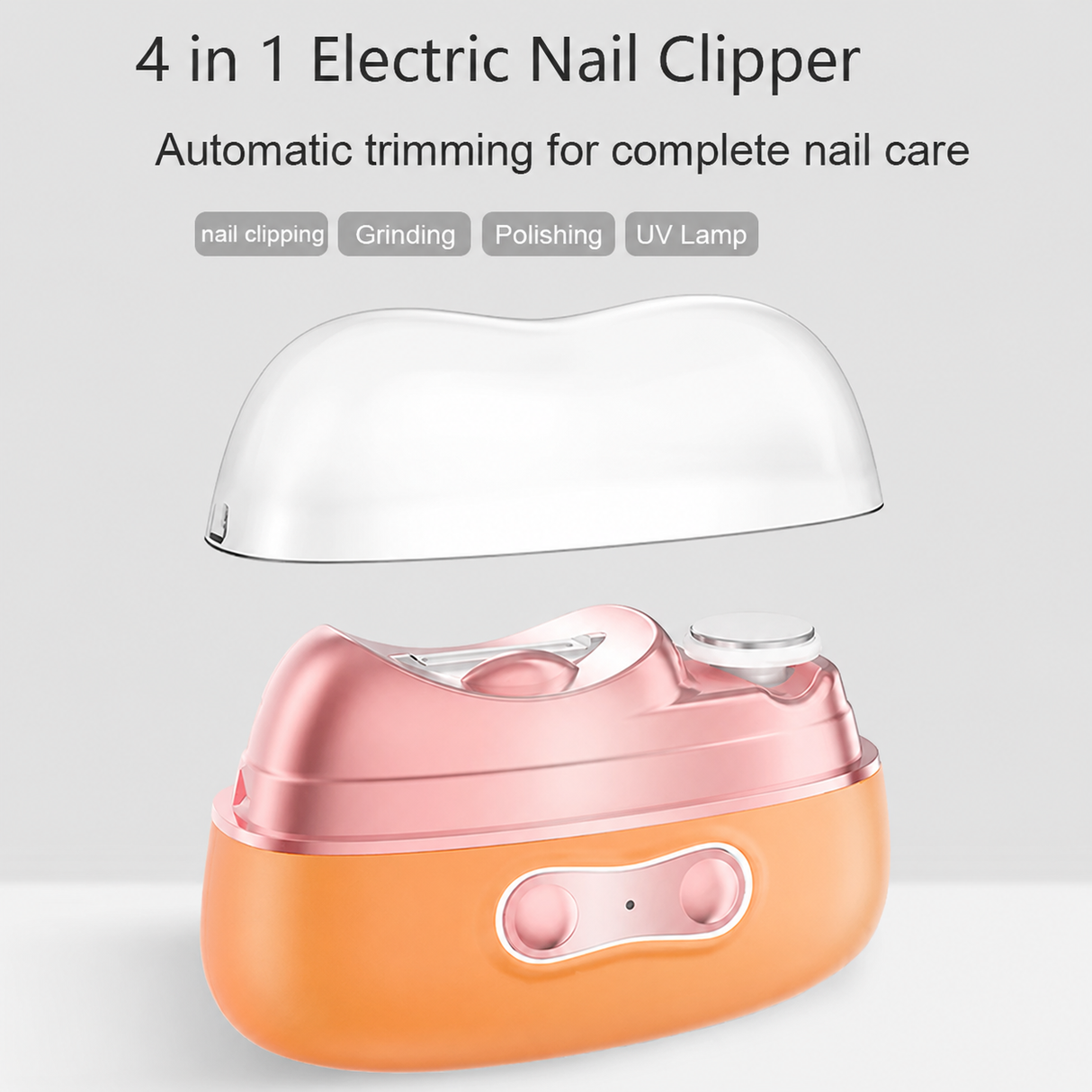 Electric Nail Clipper & Polisher, 4 In 1 Automatic Nail Trimmer with LED Light & UV Lamp M8 by DENX