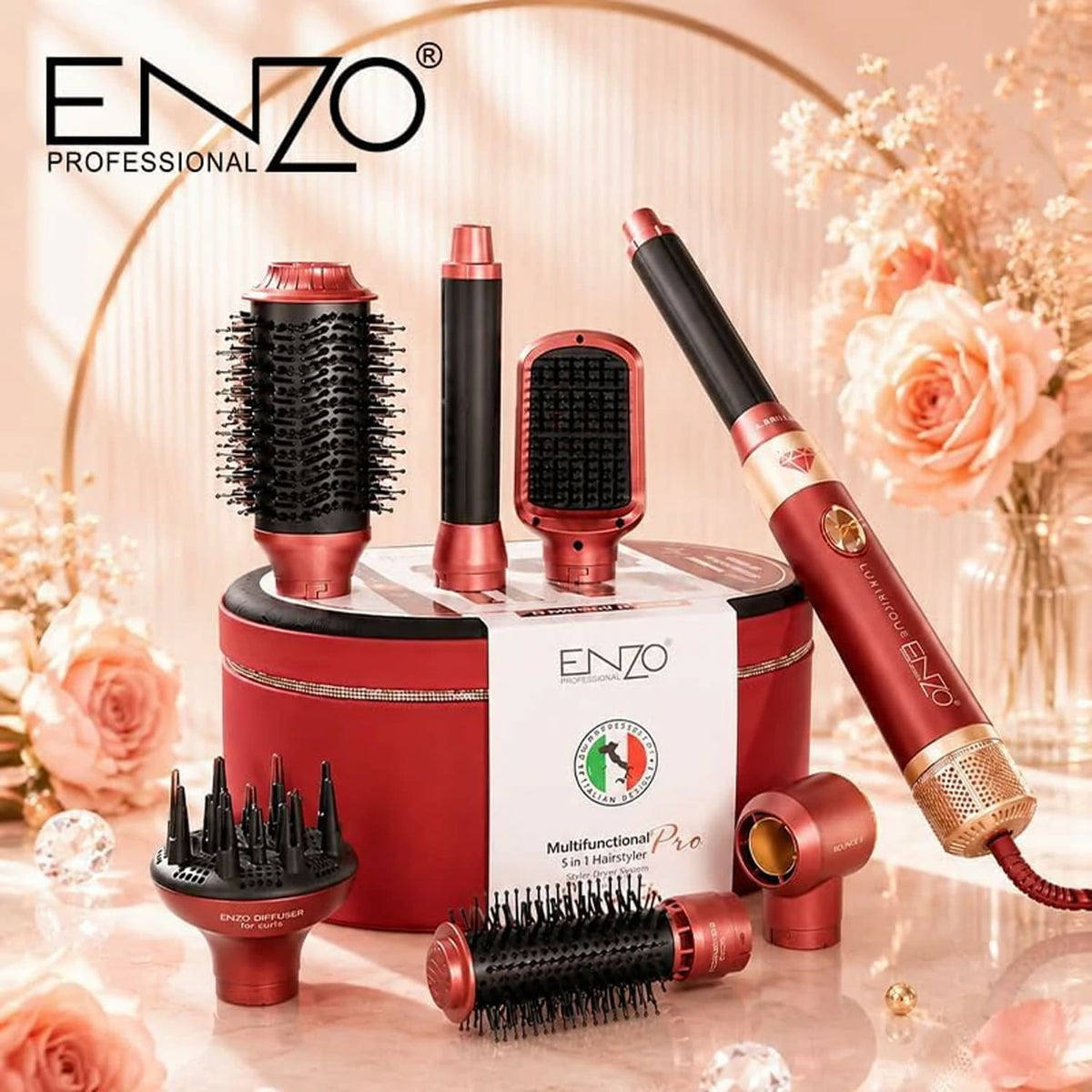 ENZO Professional 4133 Pro Supermotor 7-in-1 Hair Styler & Dryer Set