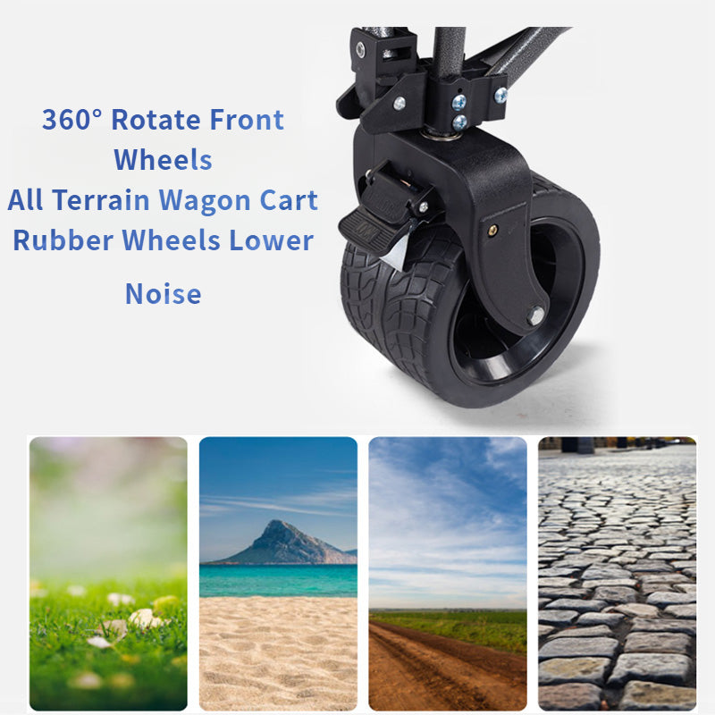 Foldable Wagon Cart 250 – Heavy Duty Folding Utility Cart with Wheels by Green Lion