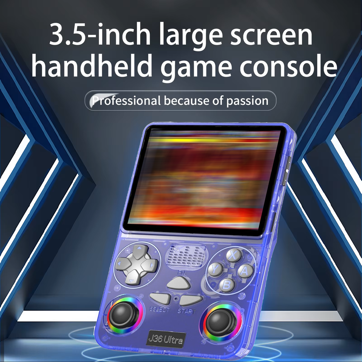 Portable Handheld Gaming Console J-36 Ultra with 3.5-Inch IPS Display, Preinstalled 20,000+ Classic Games, Dual Analog Joysticks, 64GB Built-in Storage, Wi-Fi and 3000mAh Battery