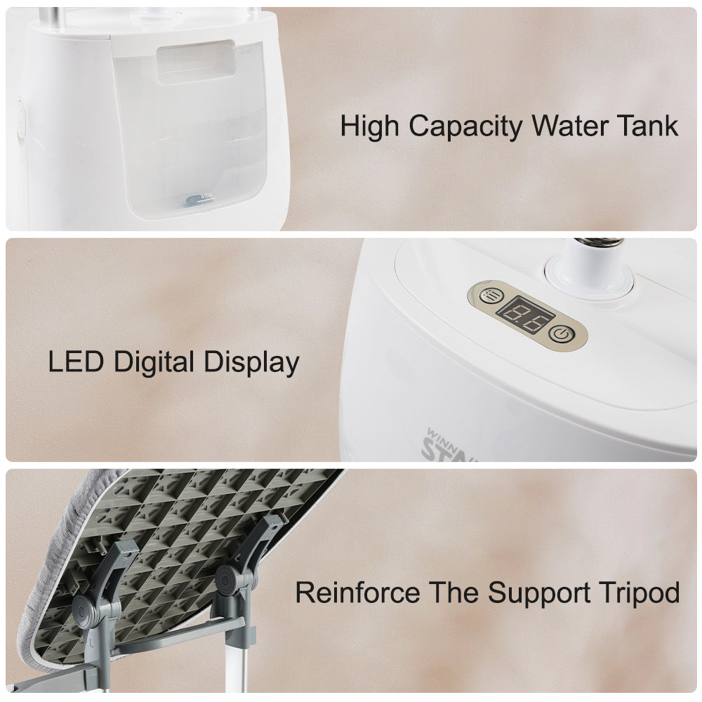 1580W Standing Clothes Steamer with Ironing Board, Garment Steamer by Winning Star