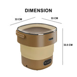 غسالة ملابس صغيرة محمولة وقابلة للطي 13 لتر مع 3 أوضاع غسيل لملابس الأطفال والملابس الداخلية والجوارب من Green Lion