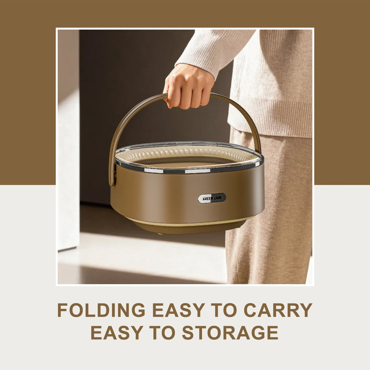 غسالة ملابس صغيرة محمولة وقابلة للطي 13 لتر مع 3 أوضاع غسيل لملابس الأطفال والملابس الداخلية والجوارب من Green Lion