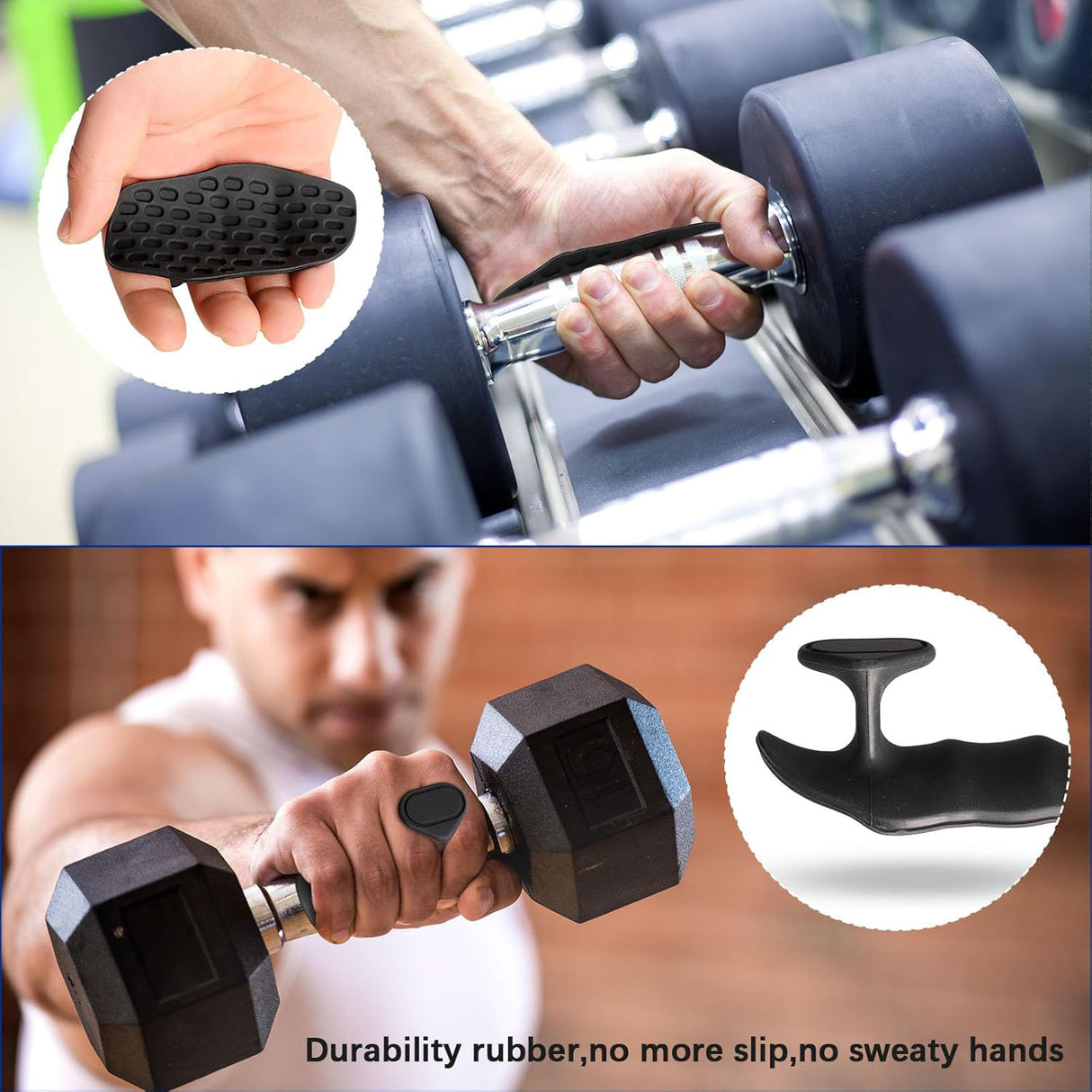 Anti-Slip Workout Rubber Grips (1pair)