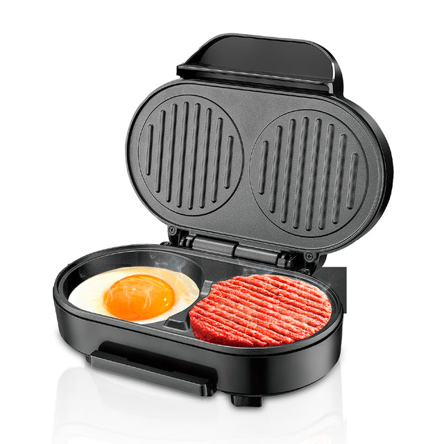 Electric Hamburger Maker ST-9451 by Winning Star, 750W Non-Stick Burger Grill Machine with Dual Cooking Plates - SASKA UAE - SASKA AE