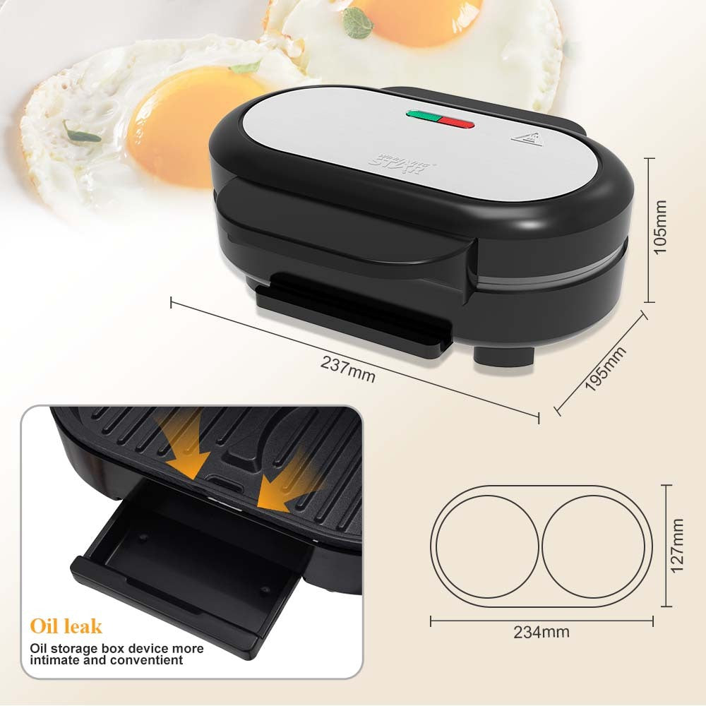 Electric Hamburger Maker, 1000W Non-Stick Burger Grill Machine with Dual Cooking Plates by Winning Star