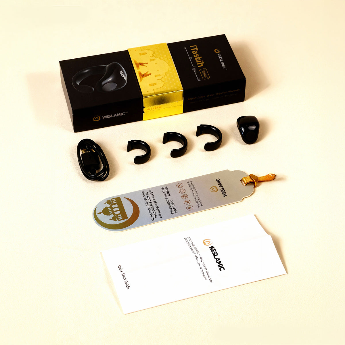 iTasbih Smart Tasbeeh Ring - 3 sizes Adjustable - Digital Dhikr Ring with OLED Display & App Support by WESLAMIC