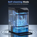 Portable Nugget Ice Maker Countertop with Self-Cleaning, Dual Water Tank, Quiet 45dB Operation & 38lbs Daily Ice Production