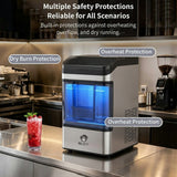 Portable Nugget Ice Maker Countertop with Self-Cleaning, Dual Water Tank, Quiet 45dB Operation & 38lbs Daily Ice Production