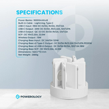 8-in-1 10000mAh Power Bank Charging Station with 120W Base 20W PD and 15W Wireless Charging by Powerology