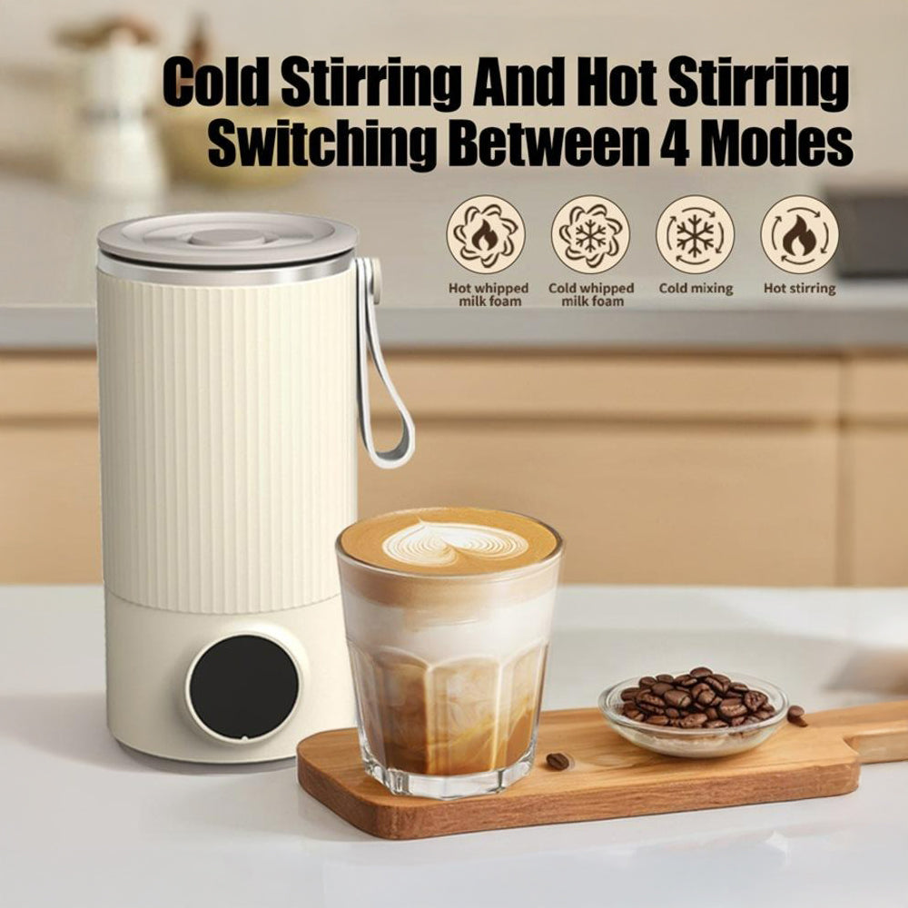 Electric Milk Warmer and Mixer – Portable 300mL Cup, 6 Temperature Levels, Great for Coffee by VVU&CCO