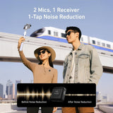 ميكروفون Lavalier  لاسلكي 2 في 1، ميكروفون ياقة قابل للتوصيل والتشغيل للهواتف الذكية، صوت واضح مع خاصية إلغاء الضوضاء للتدوين بالفيديو، من TELESIN.