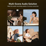 ميكروفون Lavalier  لاسلكي 2 في 1، ميكروفون ياقة قابل للتوصيل والتشغيل للهواتف الذكية، صوت واضح مع خاصية إلغاء الضوضاء للتدوين بالفيديو، من TELESIN.