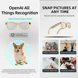 نظارات ذكية مزودة بكاميرا بدقة 8 ميجابكسل، وترجمة فورية، ومكالمات لاسلكية، ونقل عبر شبكة Wi-Fi، ومتوافقة مع نظام Android.