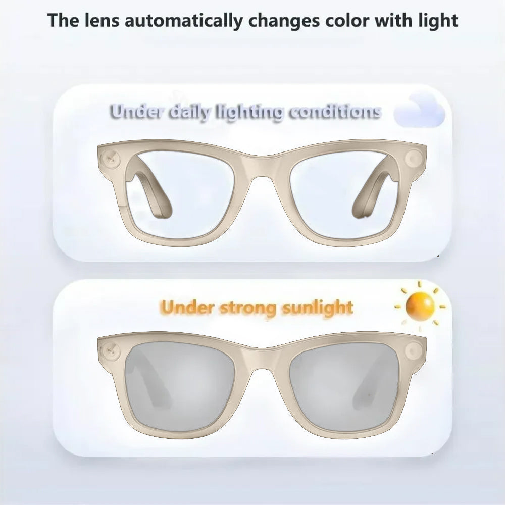 نظارات ذكية مزودة بكاميرا بدقة 8 ميجابكسل، وترجمة فورية، ومكالمات لاسلكية، ونقل عبر شبكة Wi-Fi، ومتوافقة مع نظام Android.